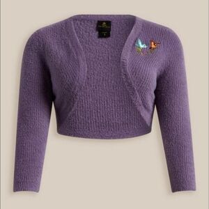 Torrid Lavender Embroidered Sleeping Beauty Crop Cardigan